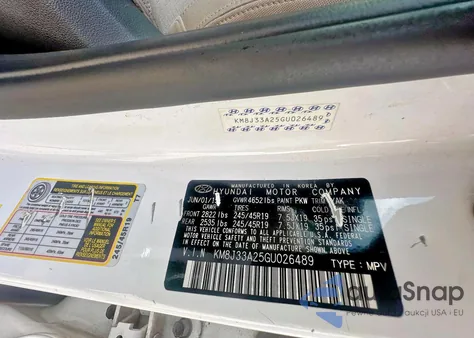 2016 Hyundai Tucson Limited z USA, uszkodzony, nr VIN KM8J33A25GU026489